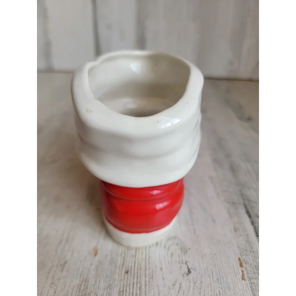Ceramic boot planter Santa Claus ornament vintage shoe centerpiece home